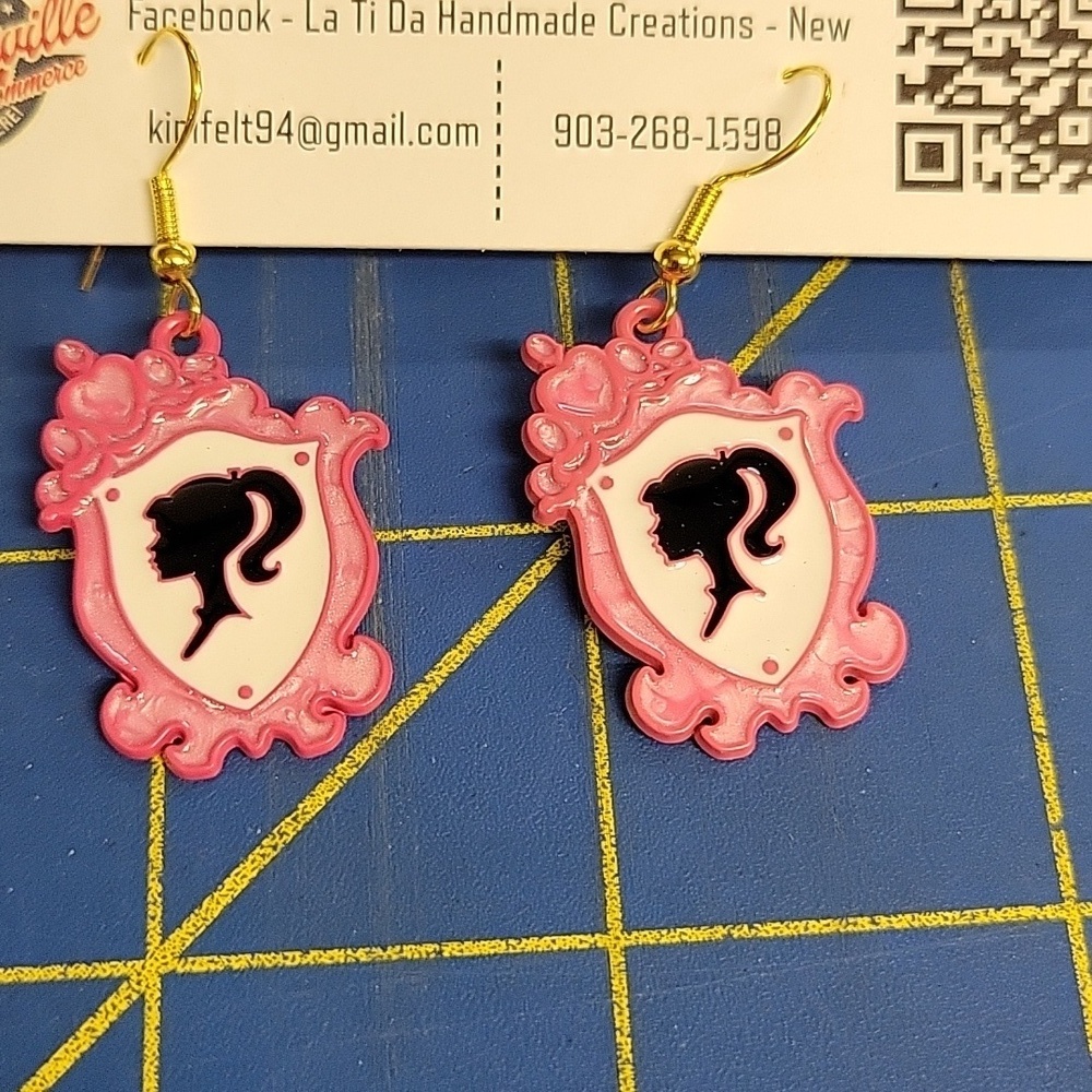 Barbie Dangle Earrings Pink